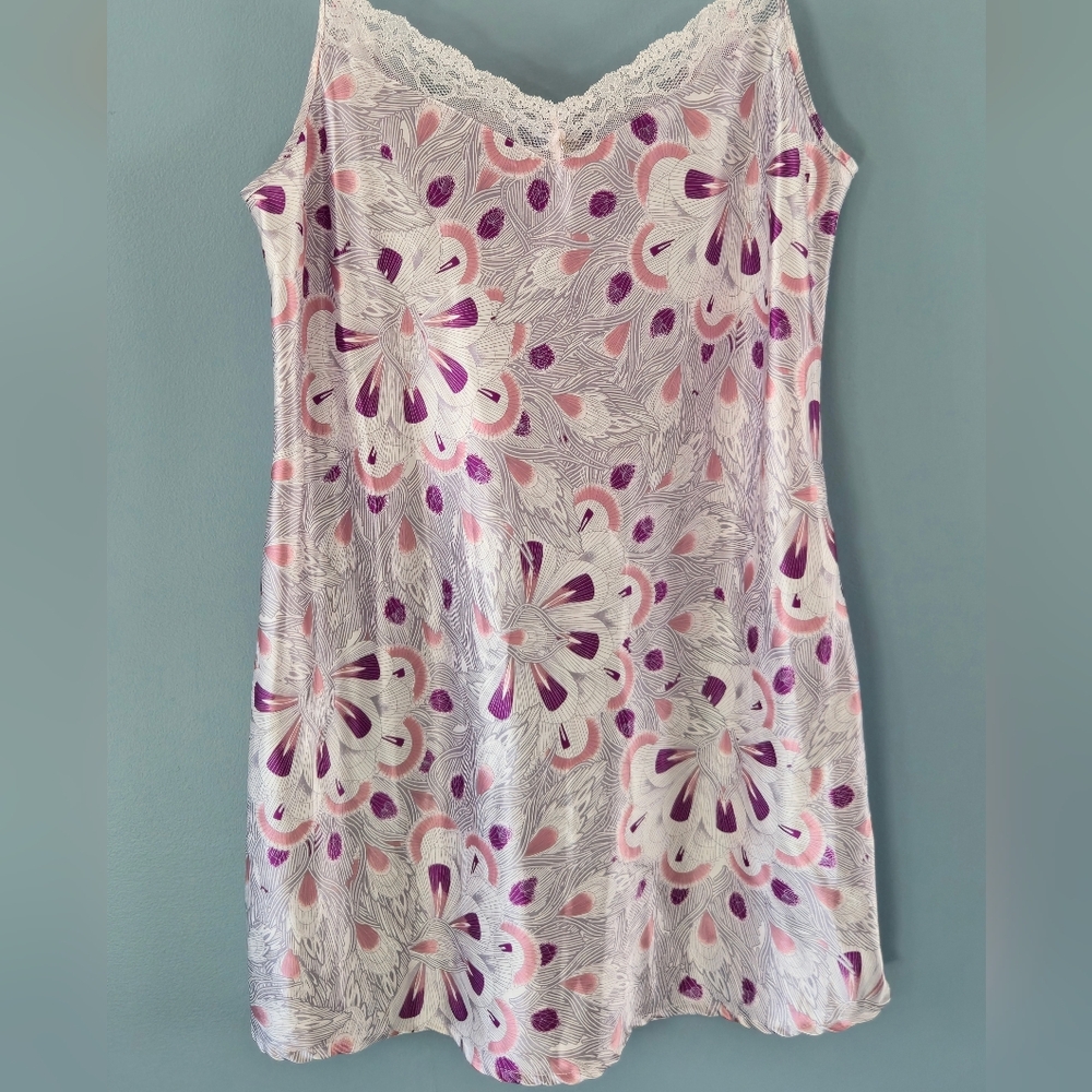 Jessica Peacock Feather Chemise - Pink, Purple and Silver (14-16)